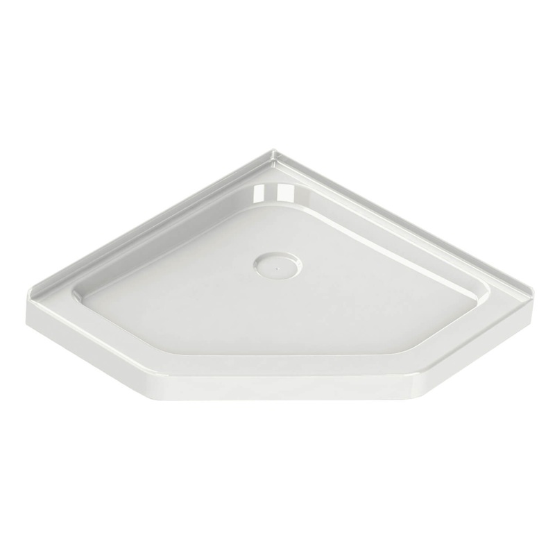 MAAX 101425-000-001-000 Neo-Angle Base 42 3 in. 42 x 42 Acrylic Corner Left or Right Shower Base with Corner Drain in White