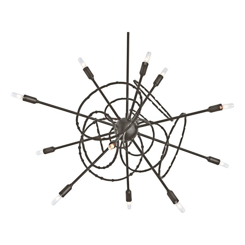 Olympus 12-Light Starburst Pendant Oil Rubbed Bronze