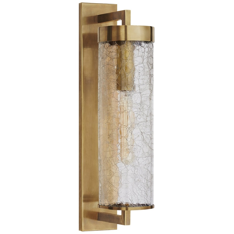 One Light Bracketed Wall Sconce from the Liaison Collection in Antique-Burnished Brass Finish by Visual Comfort Signature