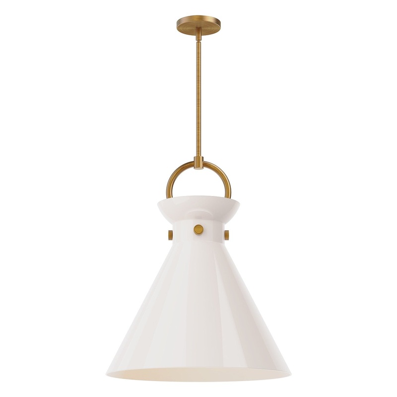 One Light Pendant from the Emerson Collection in Aged Gold Finish by Alora