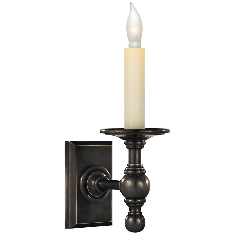 One Light Wall Sconce from the Classic Collection in Bronze Finish by Visual Comfort Signature