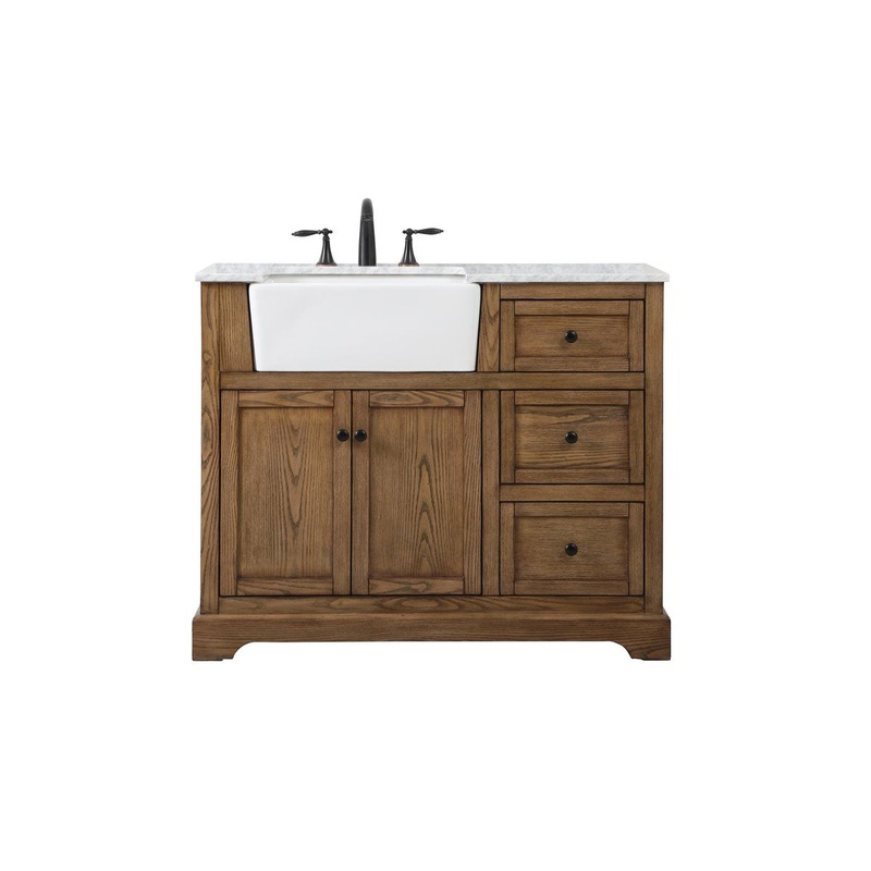 Single Bathroom Vanity from the Franklin Collection in Driftwood Finish by Elegant Lighting