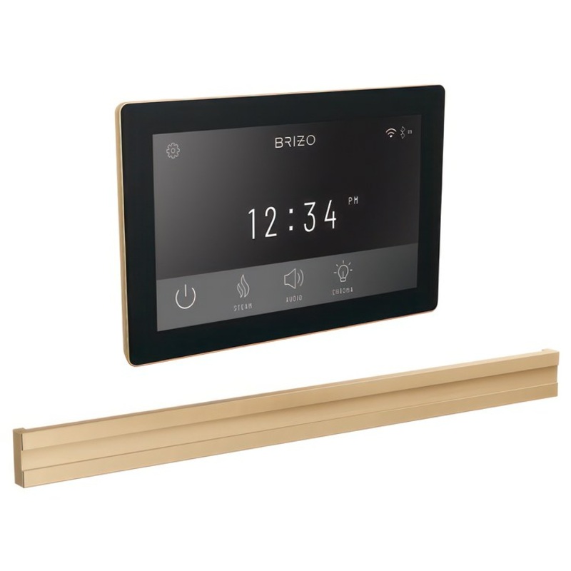 Steam Kit Mystix Lumicoat Polished Gold Transcendent with Digital Interface & Bilateral Steam Head 12 User Presets Built-In WIFI & Bluetooth Capabilities AromaTherapy AudioTherapy & ChromaTherapy Options Patented Dual Sensor Technology