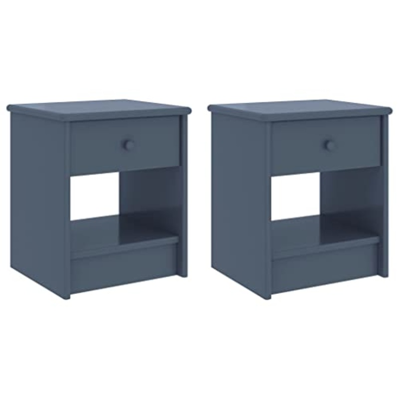 vidaXL Comodini 2 pz Grigio Chiaro 35x30x40 cm in Pino Massello
