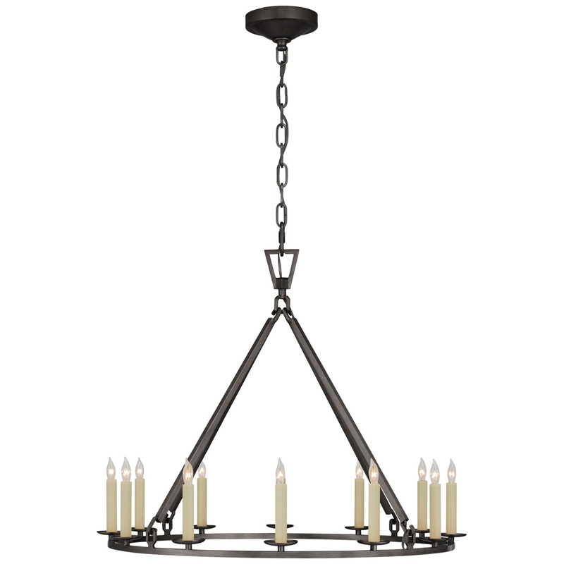 12 Light Chandelier from the Darlana Ring Collection in Aged Iron Finish by Visual Comfort Signature