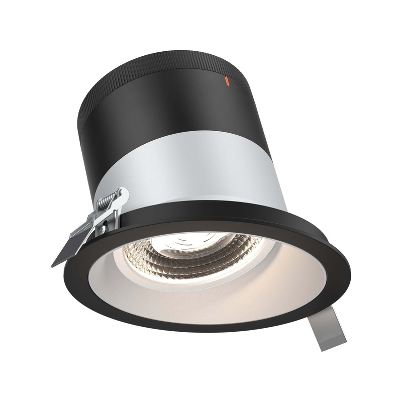6″ Modular Downlight Alzak with Black Trim 35 Degrees Sloped Ceiling