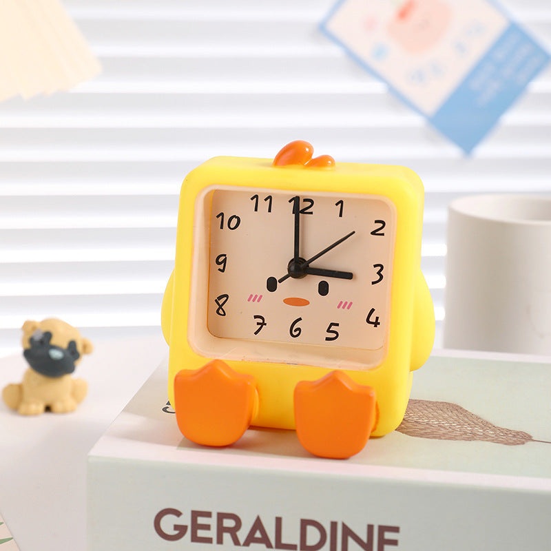 Adorable Cartoon Animal Alarm Clock – Silent Quartz Movement, Loud Alarm, Battery Operated(Yellow)