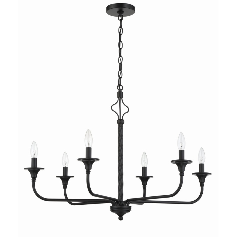 Craftmade 57026-FB Jolenne Six Light Chandelier Flat Black