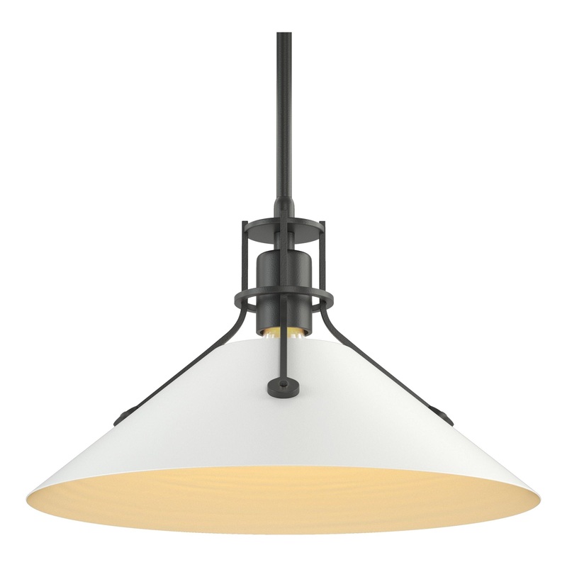 Henry Medium Steel Shade Pendant Black White