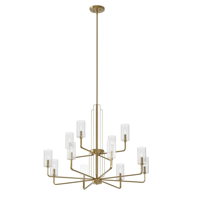 Kichler 52412BNB 12 Light Chandelier, Brushed Natural Brass
