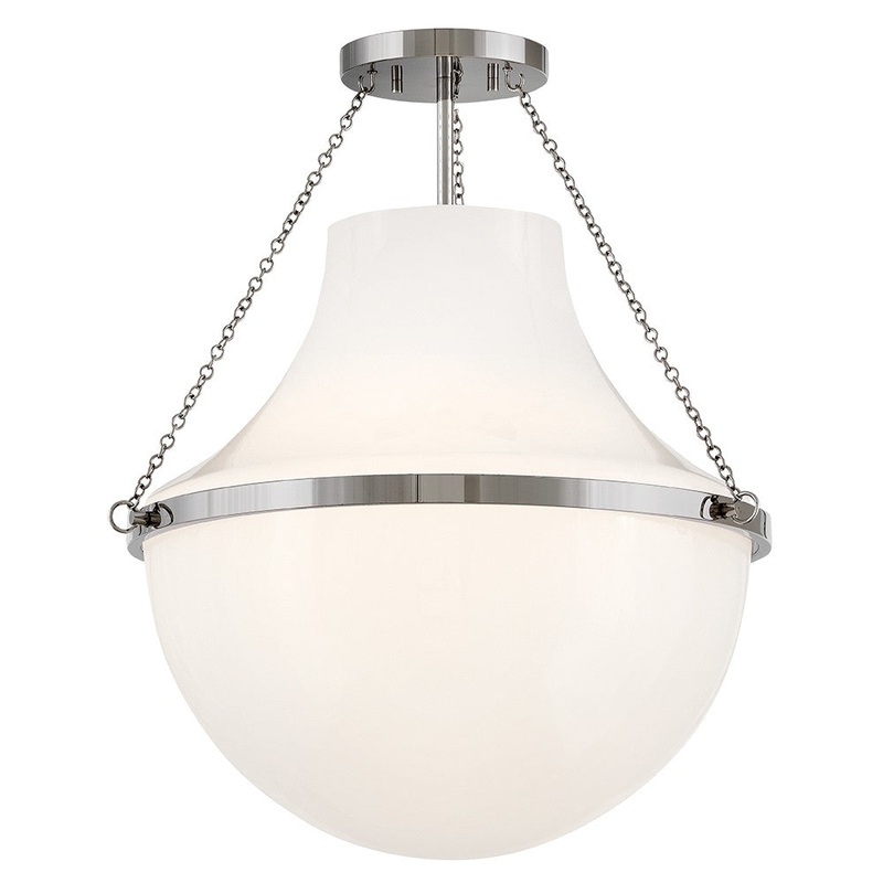 LED Semi-Flush Mount from the Collins Collection in Polished Nickel Finish by Hinkley