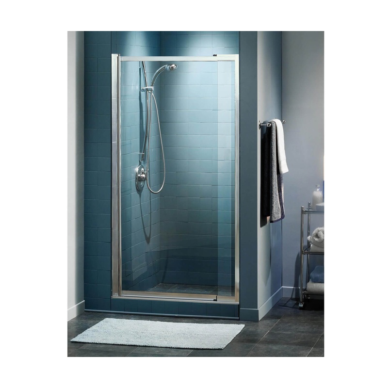 MAAX 136435-900-084-000 Pivolok Deluxe 32 -37 x 64  in. Pivot Shower Door for Alcove Installation with Clear glass in Chrome