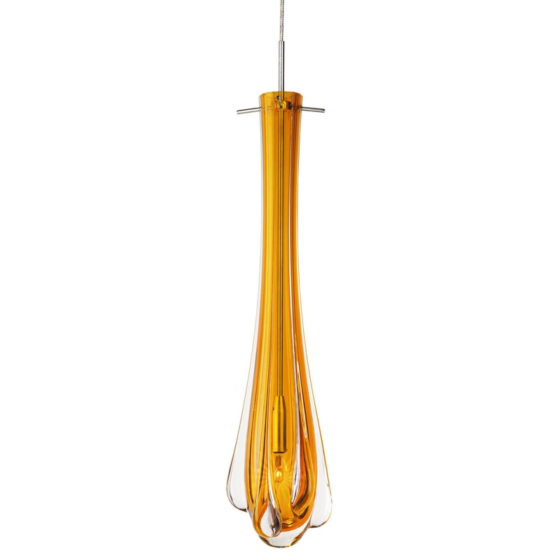 One Light Pendant from the Dew Drop Collection in Polished Nickel Finish by Stone Lighting