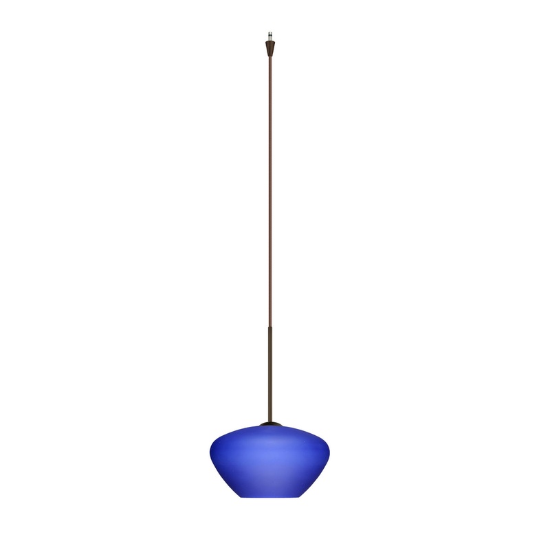One Light Pendant from the Peri Collection in Bronze Finish by Besa