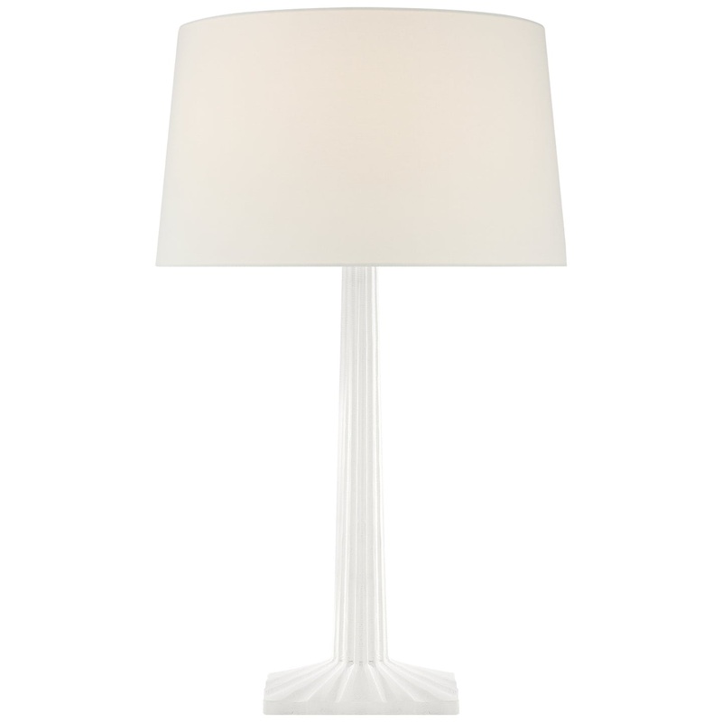 One Light Table Lamp from the Strie Collection in Plaster White Finish by Visual Comfort Signature