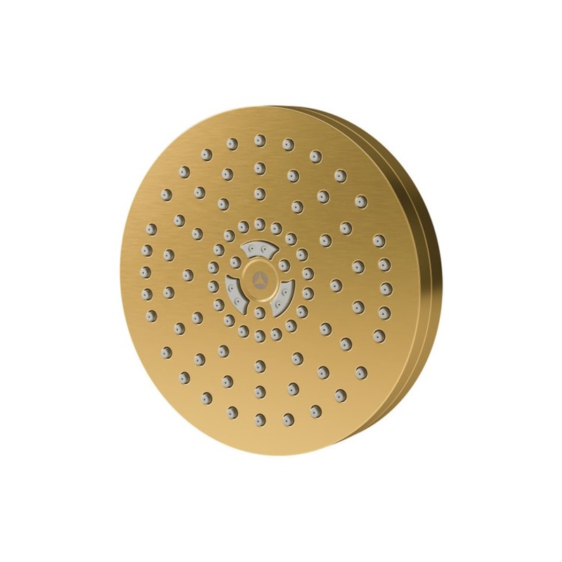 Showerhead HydroMersion 1 Functions Round Brushed Bronze 6 Inch 1.5 Gallons per Minute 85 Rubber Nozzles
