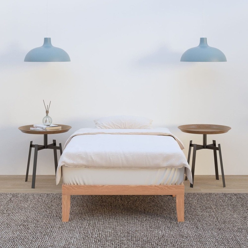 Single Size Warm Wooden Natural Bed Base Frame  Single