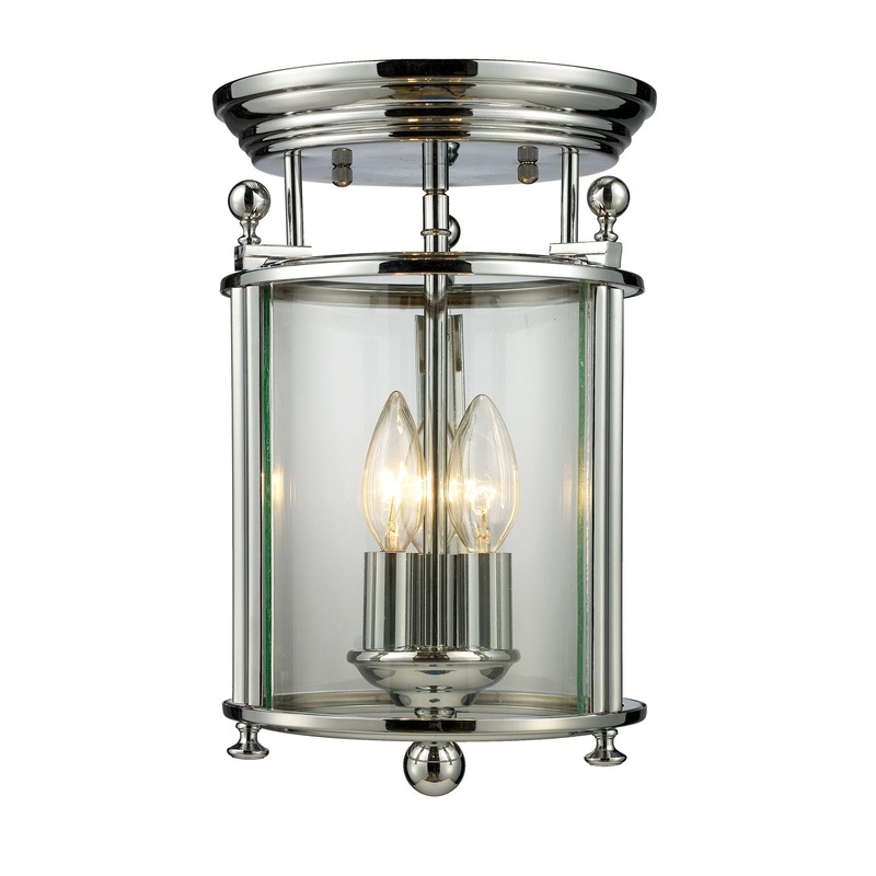 Three Light Flush Mount from the Wyndham Collection in Chrome Finish by Z-Lite