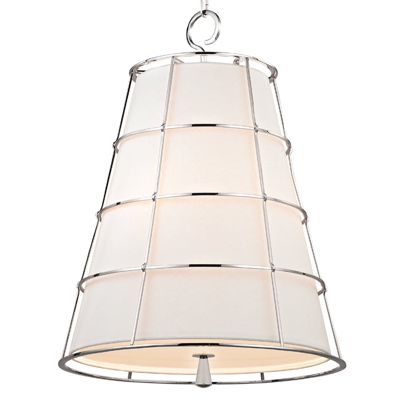 Three Light Pendant from the Savona Collection in Polished Nickel Finish by Hudson Valley