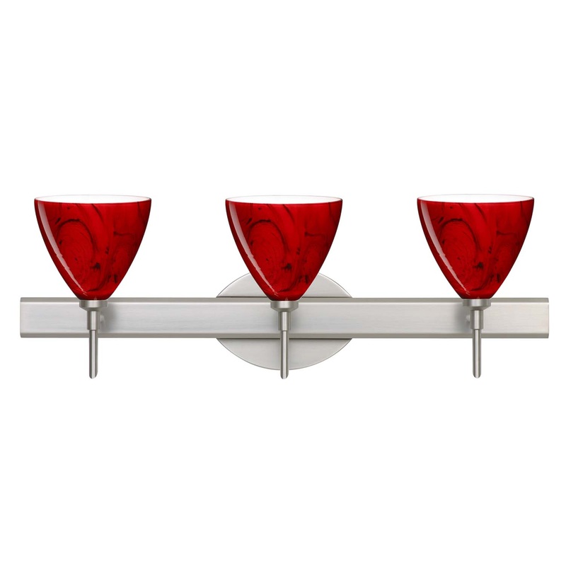 Three Light Wall Sconce from the Mia Collection in Satin Nickel Finish by Besa