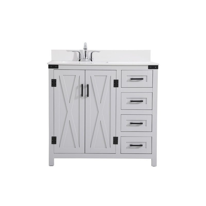 Bathroom Vanity Set from the Grant Collection in Grey Finish by Elegant Lighting