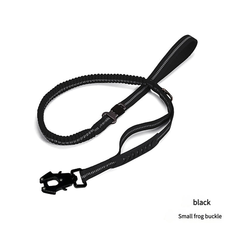 Black Shock Absorbing Dog Leash with Reflective Stitching – 135cm for Small to Large Dogs