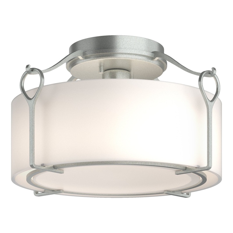 Bow Medium Semi-Flush Vintage Platinum Opal Glass (GG)
