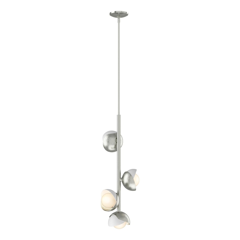 Brooklyn 4-Light Double Shade Vertical Pendant Sterling White