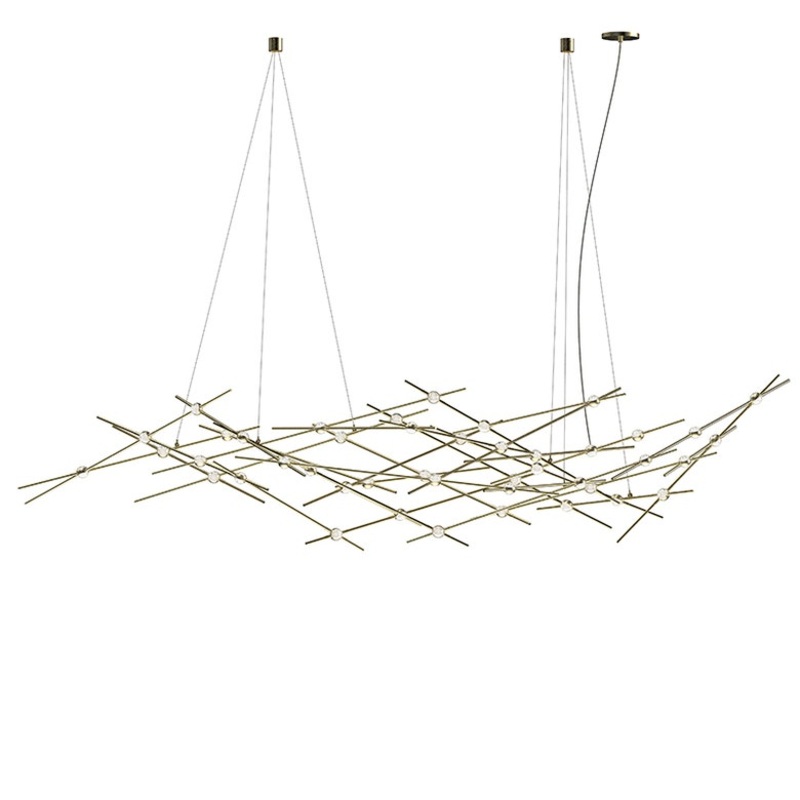 Constellation Ursa Major Satin Brass with Clear Faceted Acrylic 3000K 20′ Adjustable Cord/Cable