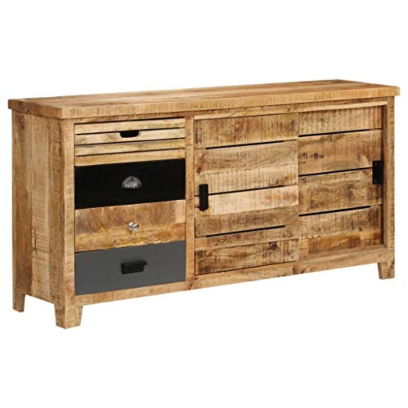 FAMIROSA Credenza in Legno Massello di Mango 160x40x80 cm