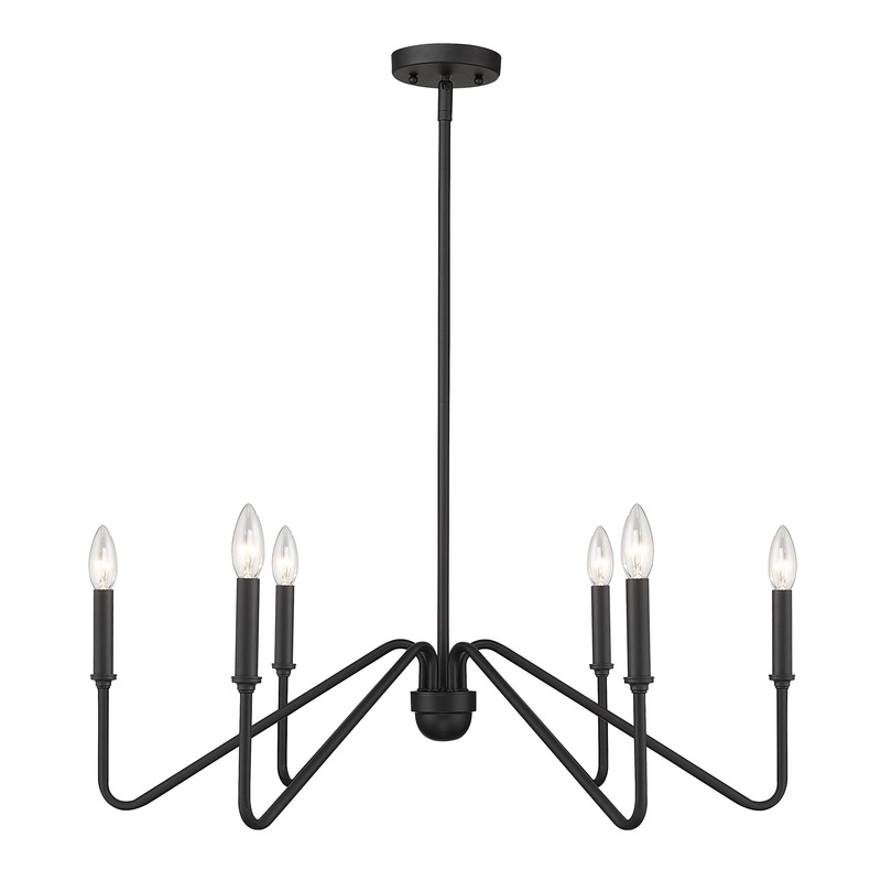 Kennedy Natural Black 6 Light Chandelier