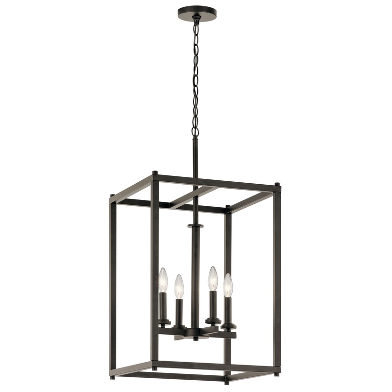 Kichler 43998OZ Four Light Foyer Pendant, Olde Bronze