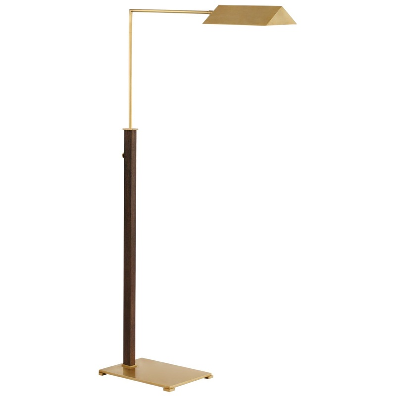 LED Floor Lamp from the Copse Collection in Antique Brass And Dark Walnut Finish by Visual Comfort Signature