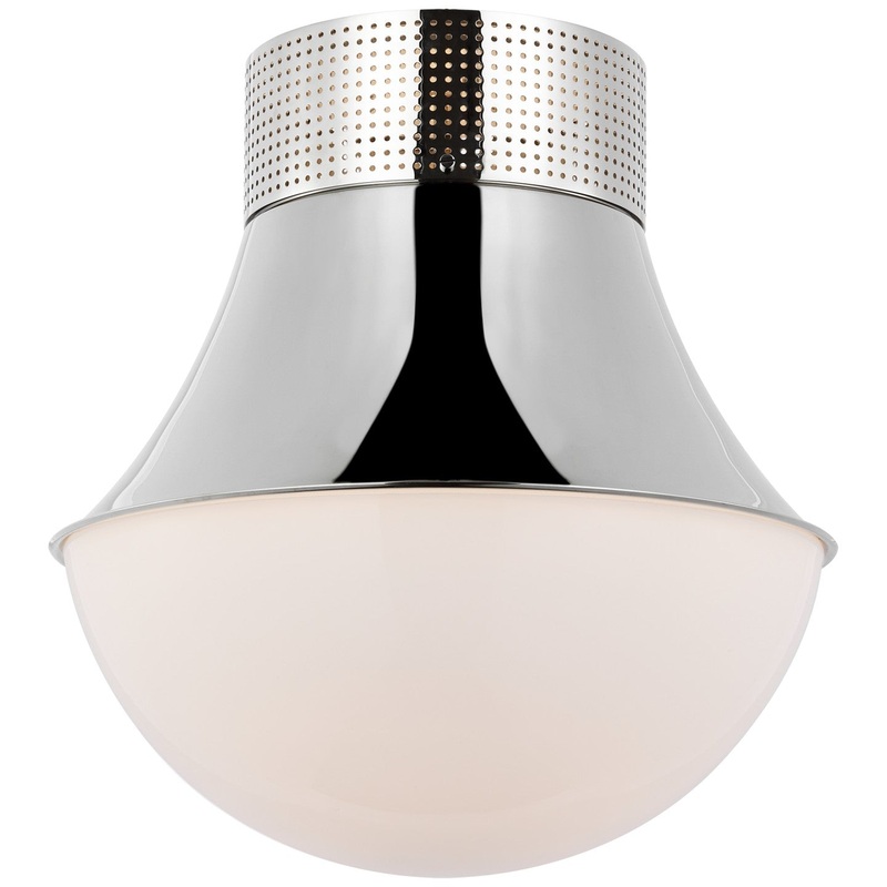 LED Flush Mount from the Precision Collection in Polished Nickel Finish by Visual Comfort Signature
