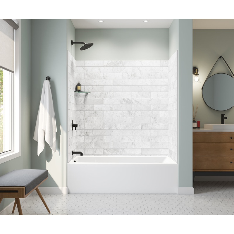 MAAX 106883-L-000-004 Jaxi 6032 AcrylX Alcove Left-Hand Drain Bathtub in Bone