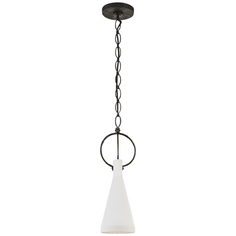 One Light Pendant from the Limoges Collection in Natural Rusted Iron Finish by Visual Comfort Signature