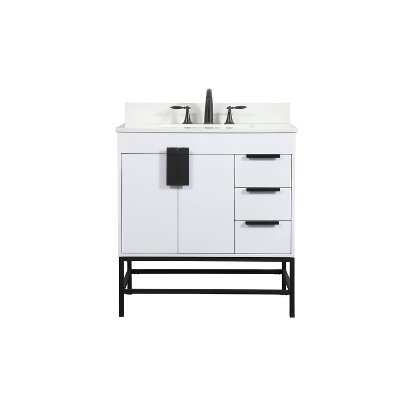 Single Bathroom Vanity from the Eugene Collection in White Finish by Elegant Lighting