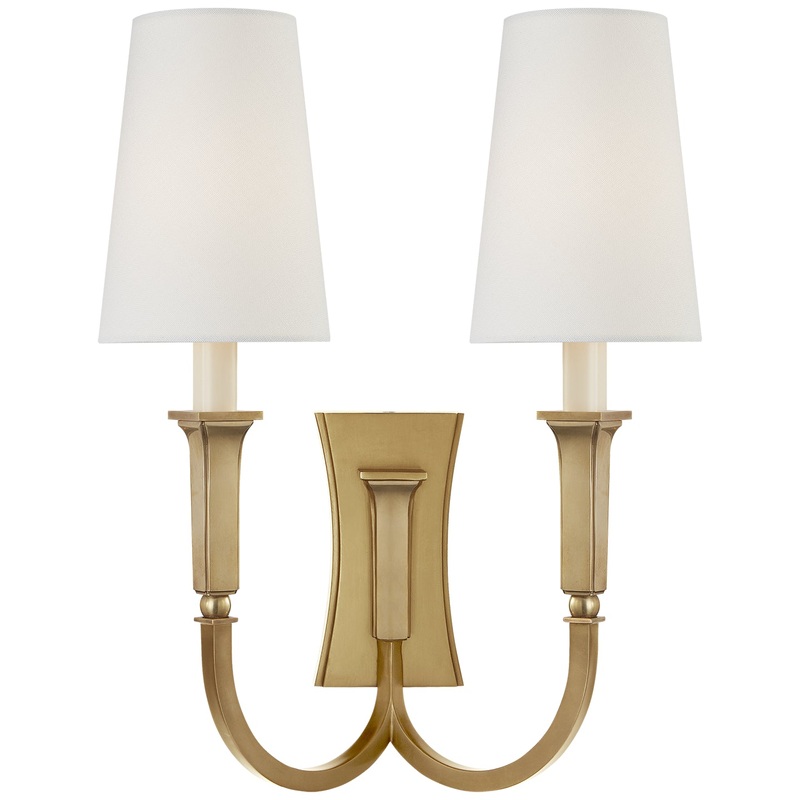 Two Light Wall Sconce from the Delphia Collection in Hand-Rubbed Antique Brass Finish by Visual Comfort Signature