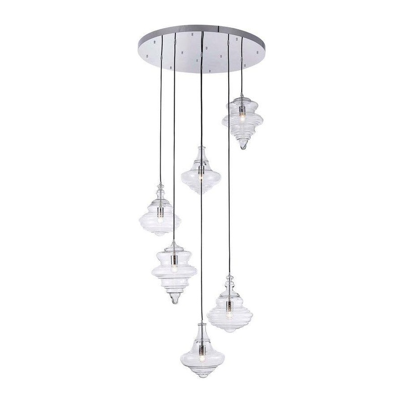 Vintage 6-Light Pendant Chrome