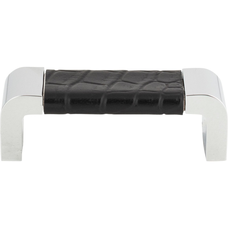 Atlas Homewares Paradigm Pull 3 Inch (c-c) CH & Black Croc Leather