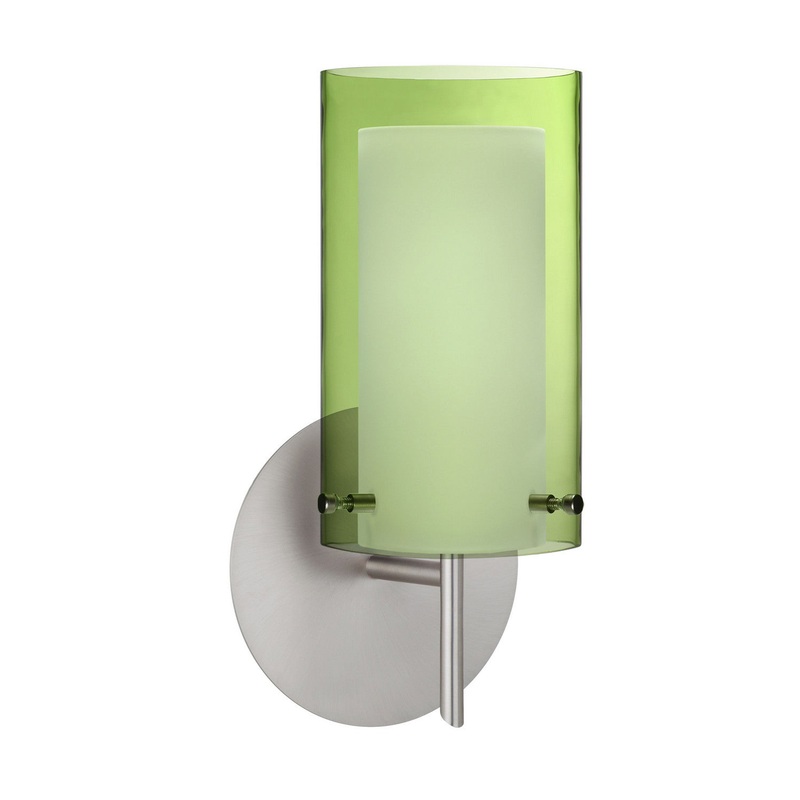 Besa 1SW-L44007-SN Pahu One Light Wall Sconce Satin Nickel