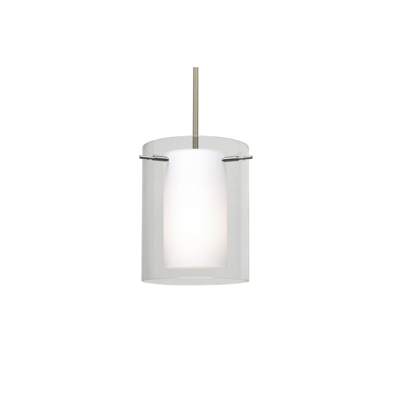 Besa 1TT-C00607-LED-SN Pahu One Light Pendant Satin Nickel