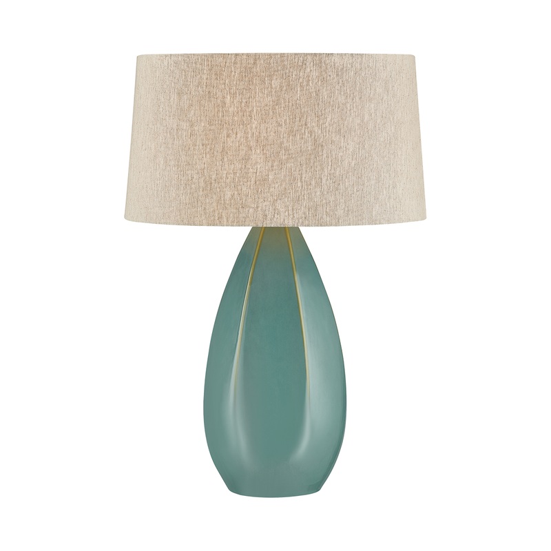 Colwyn 1-Light Table Lamp Aged Brass/Ceramic Celadon Wash