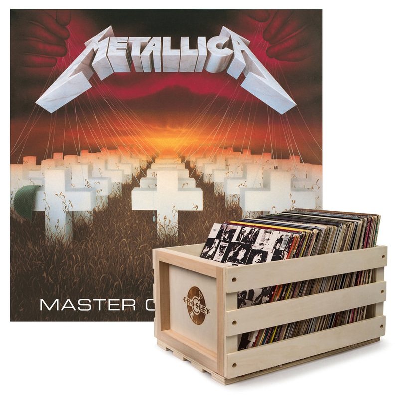 Crosley Record Storage Crate & Metallica Master Of Puppets – Vinyl Album Bundle