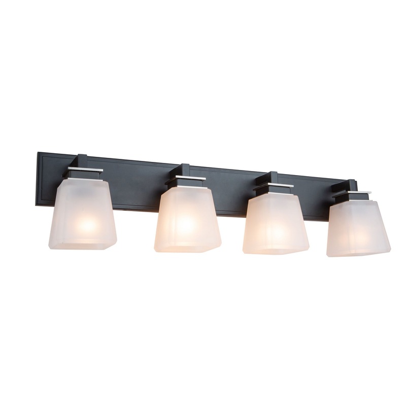 Eastwood Bathroom Vanity Light – Black & Brushed Nickel / 4-Light