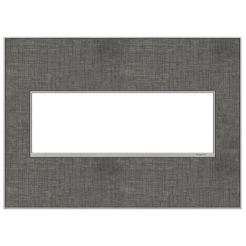 Gang Wall Plate from the Adorne Collection in Slate Linen Finish by Legrand