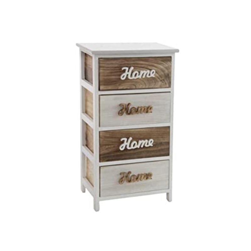 Gicos Cassettiera Legno Bianca con 4 Cassetti cm.40x29xh73