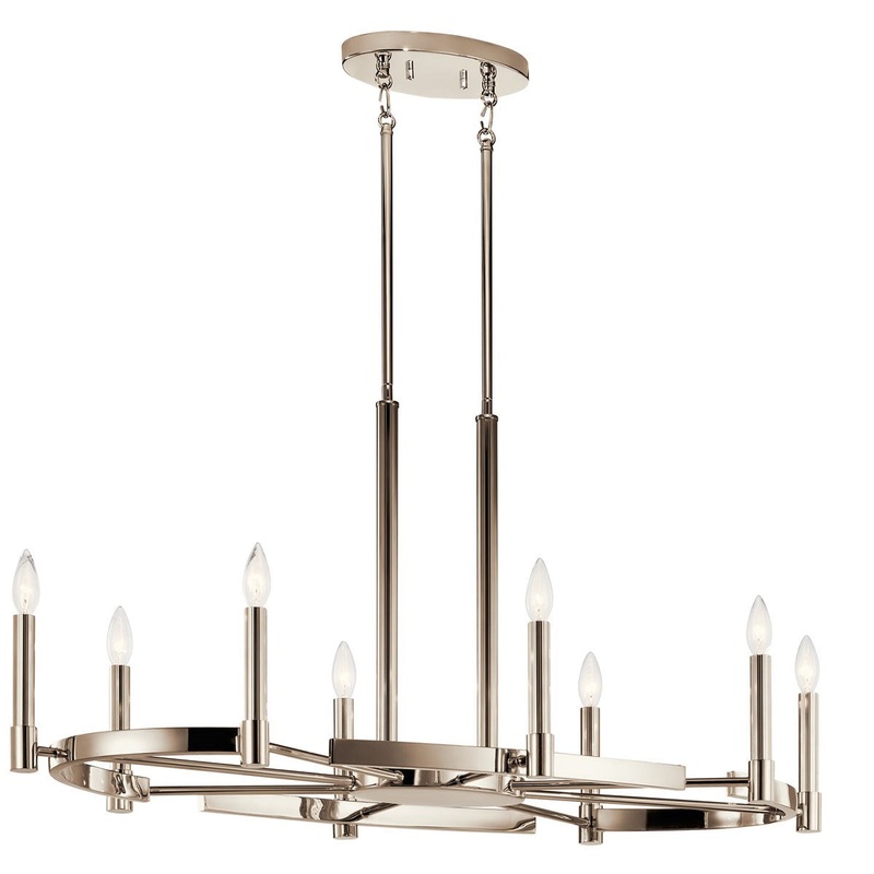 Kichler 52429PN Eight Light Chandelier, Polished Nickel