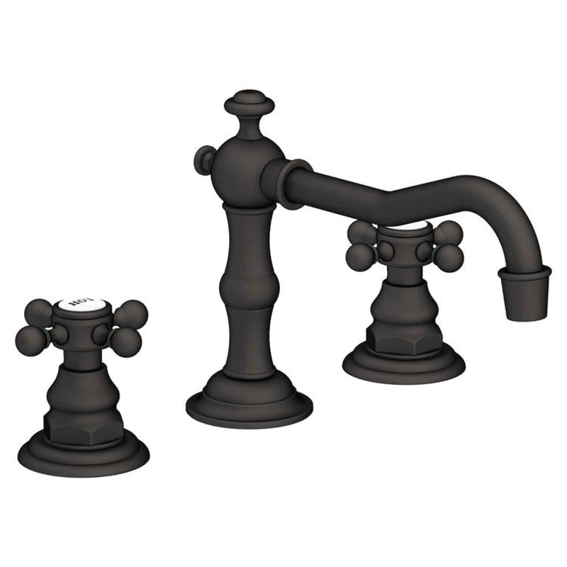 Lavatory Faucet Chesterfield Widespread 8 to 20 Inch Spread 2 Cross ADA Flat Black 1.2 Gallons per Minute Brass Spout Height 3-5/16 Inch