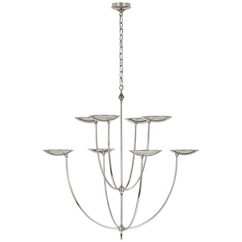 LED Chandelier from the Keira Collection in Polished Nickel Finish by Visual Comfort Signature